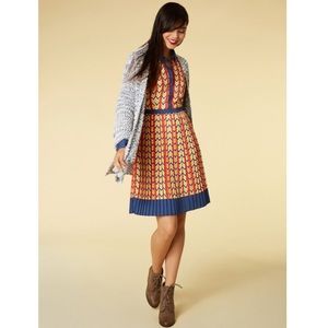 Modcloth Just My Typist Primary Chevron Dress L